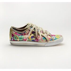 COACH™ Women's DEE Pop C Sneakers Sz 8.5 B Multicolor / Metallic Gold Trim